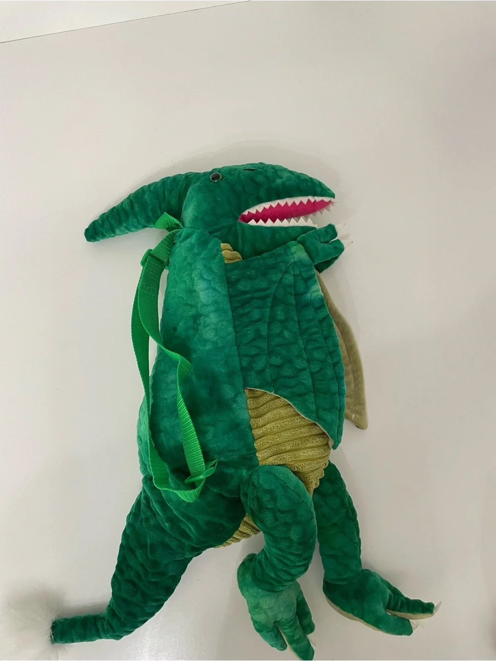 Plush Green Dinosaur Backpack Kids Dragon Reptile School Travel Costume Daycare